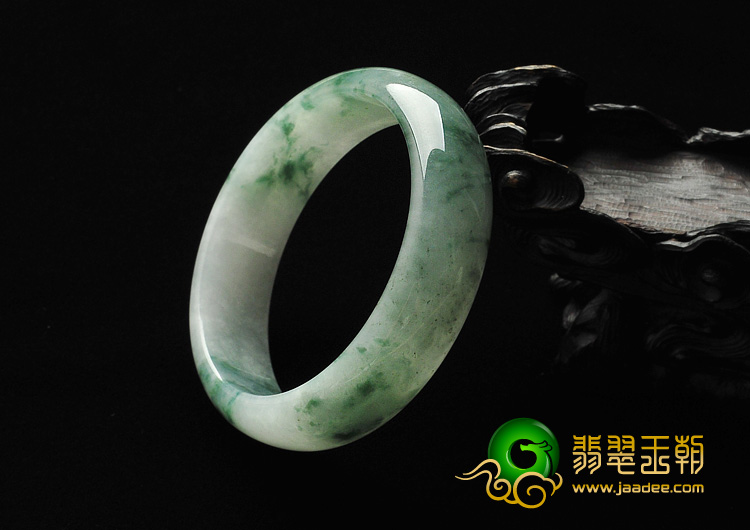 糯冰种飘花缅甸翡翠A货手镯（57.3mm）