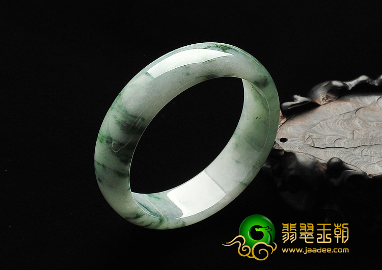 糯冰种飘花缅甸翡翠A货手镯（54.1mm）