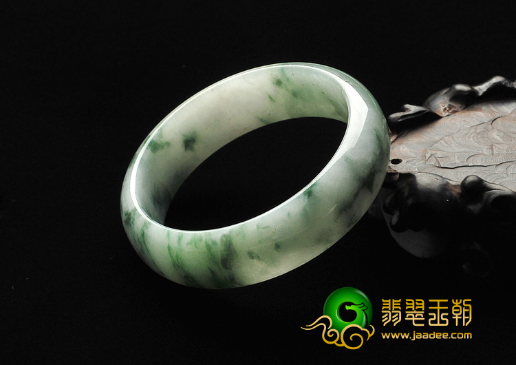 糯冰种飘花缅甸翡翠A货手镯（54.1mm）