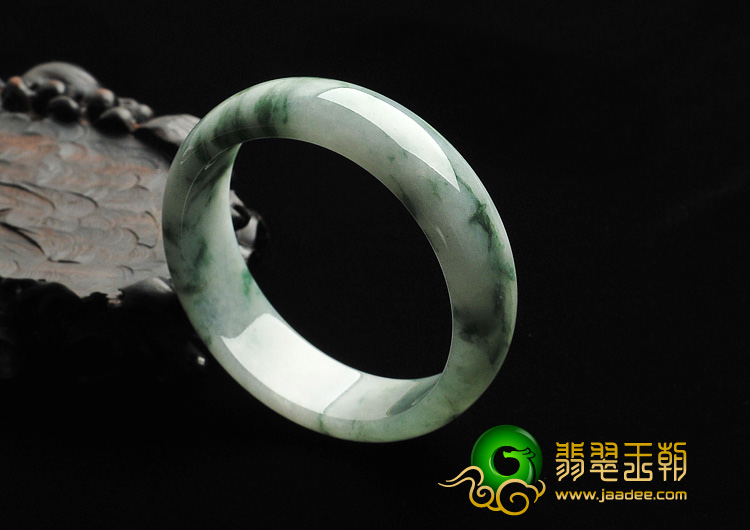 糯冰种飘花缅甸翡翠A货手镯（54.1mm）