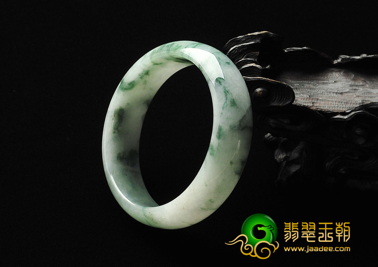 糯冰种飘花缅甸翡翠A货手镯（54.1mm）