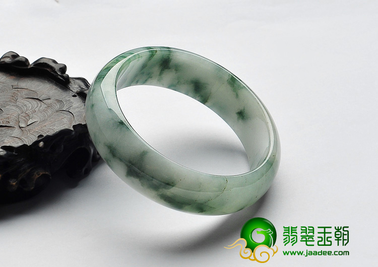 糯冰种飘花缅甸翡翠A货手镯（54.1mm）