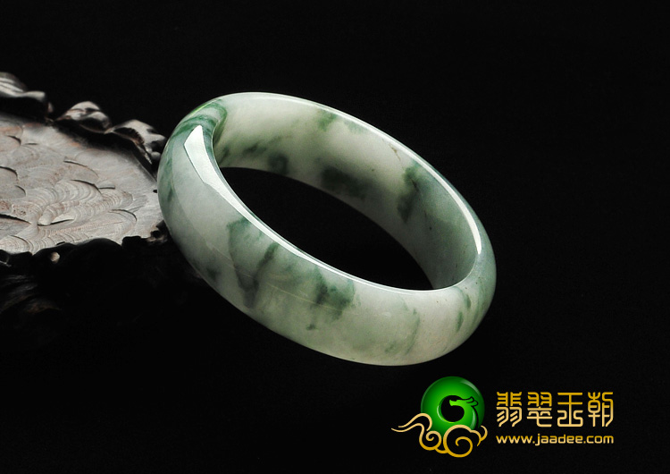 糯冰种飘花缅甸翡翠A货手镯（54.1mm）