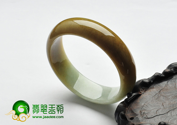 细糯种褐黄翡缅甸翡翠A货手镯（56mm）