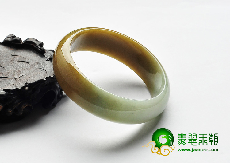 细糯种褐黄翡缅甸翡翠A货手镯（56mm）