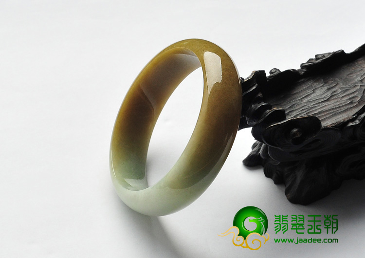 细糯种褐黄翡缅甸翡翠A货手镯（56mm）