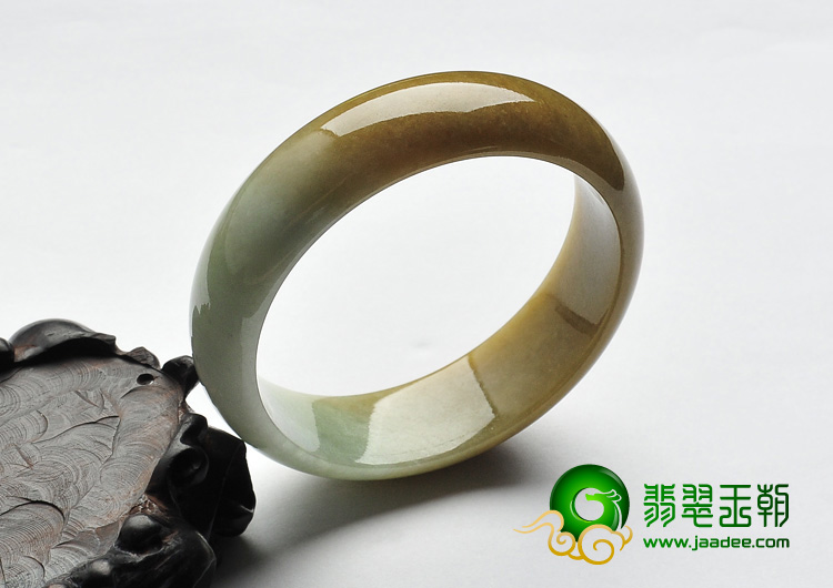 细糯种褐黄翡缅甸翡翠A货手镯（56mm）