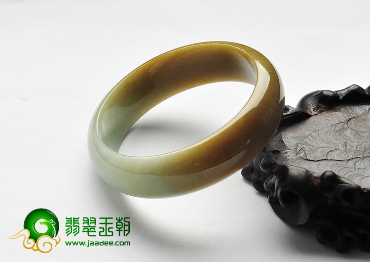 细糯种褐黄翡缅甸翡翠A货手镯（56mm）