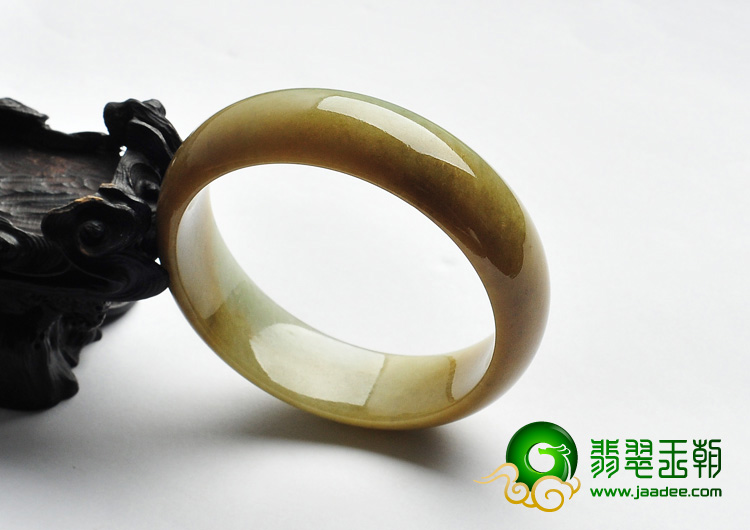 细糯种褐黄翡缅甸翡翠A货手镯（56.1mm）