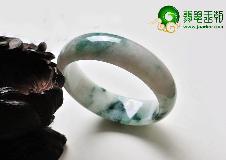 糯冰种飘花缅甸翡翠A货手镯（54.5mm）