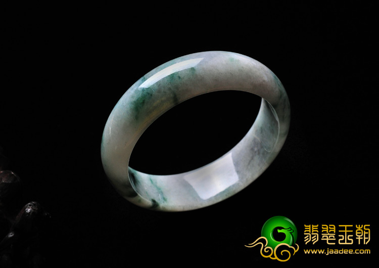糯冰种飘花缅甸翡翠A货手镯（54.5mm）