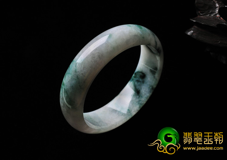 糯冰种飘花缅甸翡翠A货手镯（54.5mm）