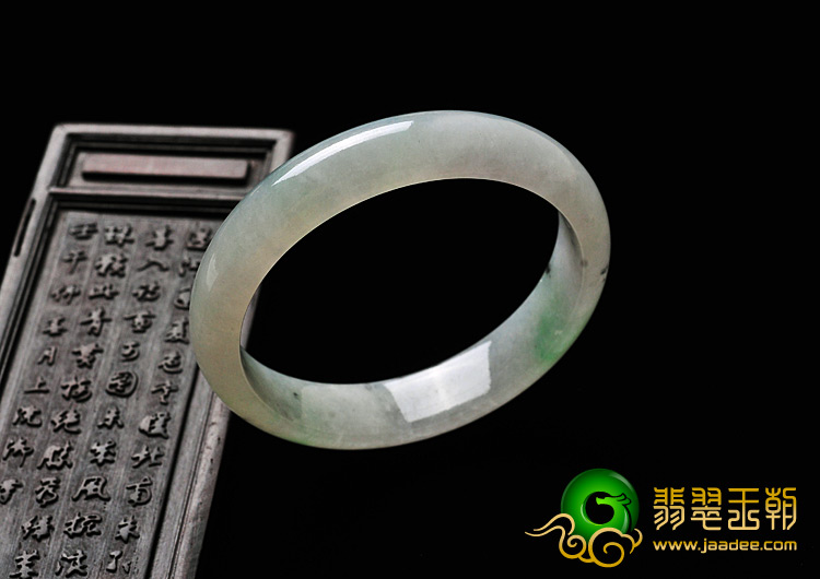 糯冰种飘翠缅甸翡翠A货手镯（53.1mm）