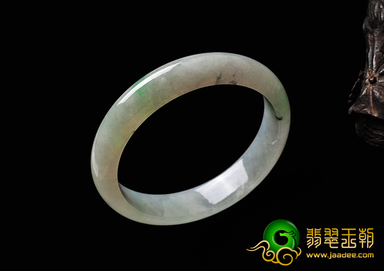 糯冰种飘翠缅甸翡翠A货手镯（53.1mm）