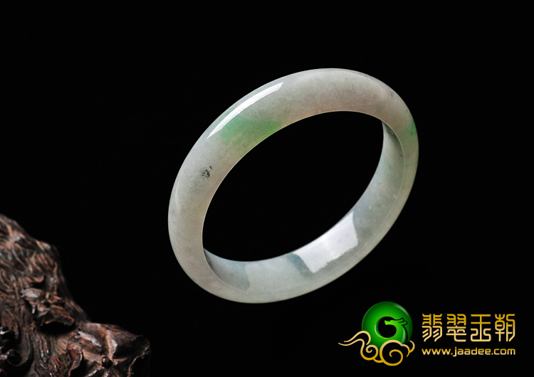 糯冰种飘翠缅甸翡翠A货手镯（53.1mm）