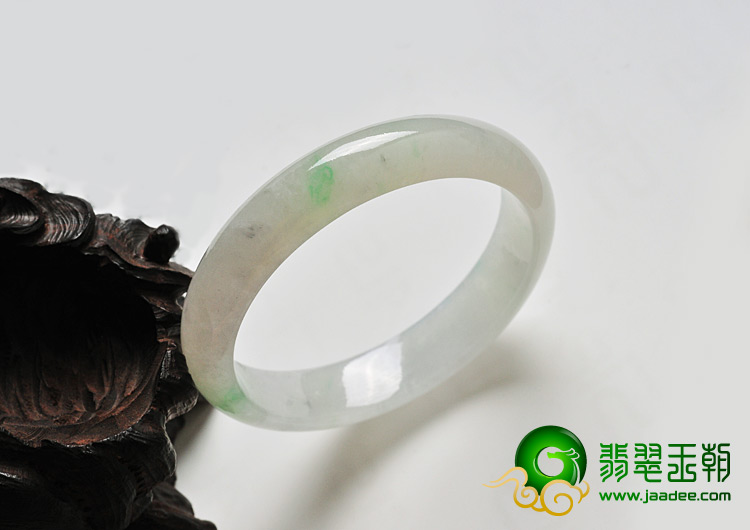 糯冰种飘翠缅甸翡翠A货手镯（53.1mm）