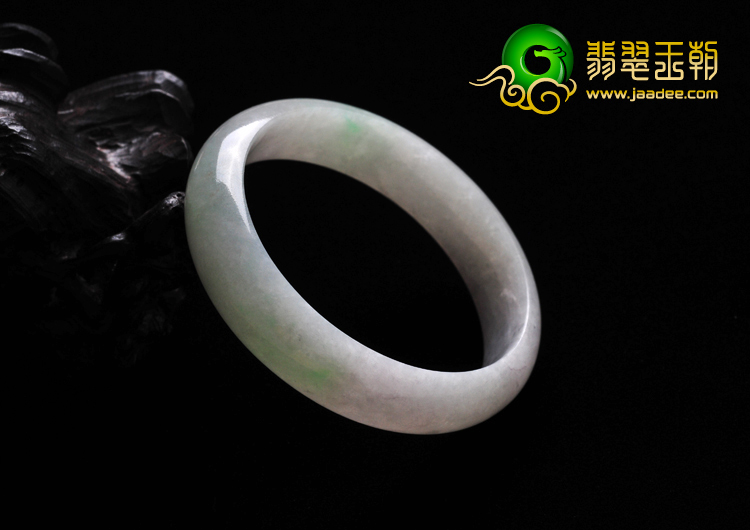 糯冰种飘翠缅甸翡翠A货手镯（53mm）