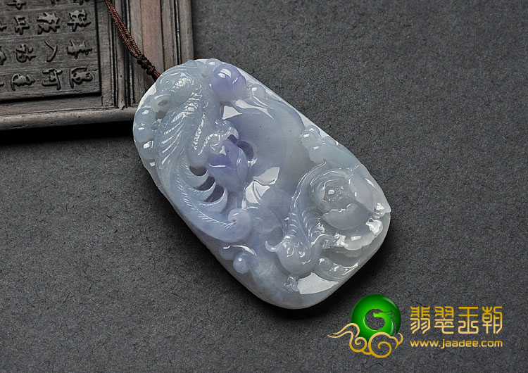 冰种紫罗兰缅甸翡翠A货英明富贵挂件