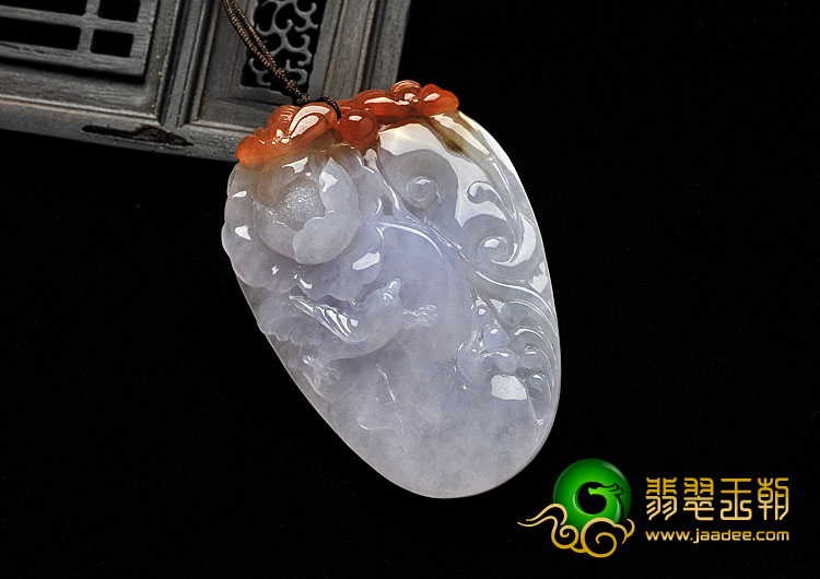 糯冰种紫罗兰红黄缅甸翡翠A货富贵花开挂件