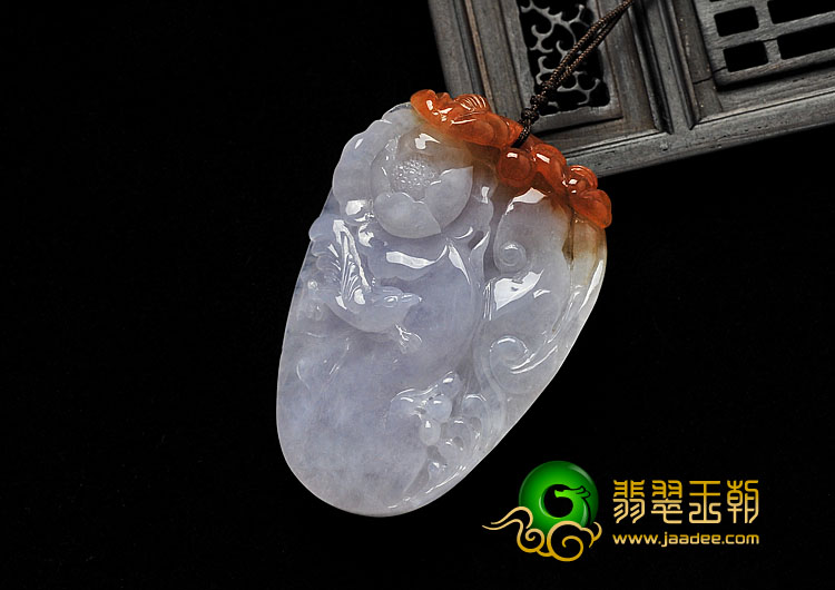 糯冰种紫罗兰红黄缅甸翡翠A货富贵花开挂件