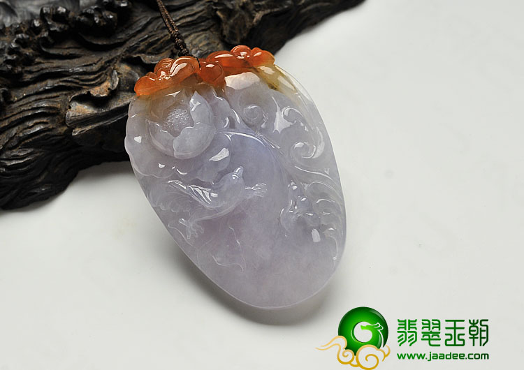 糯冰种紫罗兰红黄缅甸翡翠A货富贵花开挂件