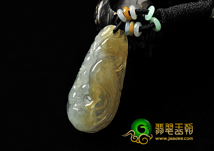 冰种黄翡晴水缅甸翡翠A货英明神武挂件