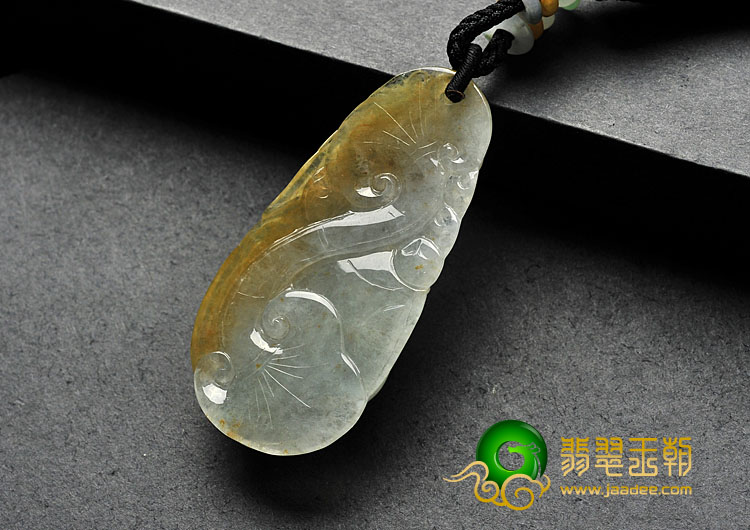 冰种黄翡晴水缅甸翡翠A货英明神武挂件