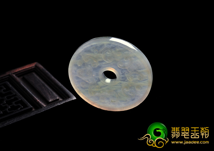 糯冰种淡黄翡缅甸翡翠A货平安扣挂件