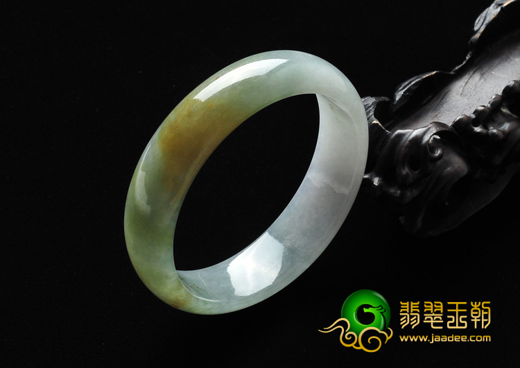 糯冰种晴水带黄翡缅甸翡翠A货手镯（59.2mm）