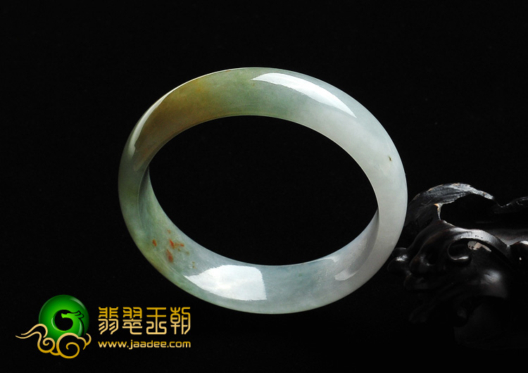 糯冰种晴水带黄翡缅甸翡翠A货手镯（59.2mm）