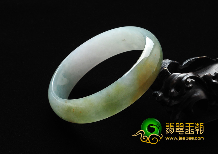 糯冰种晴水带黄翡缅甸翡翠A货手镯（59.2mm）