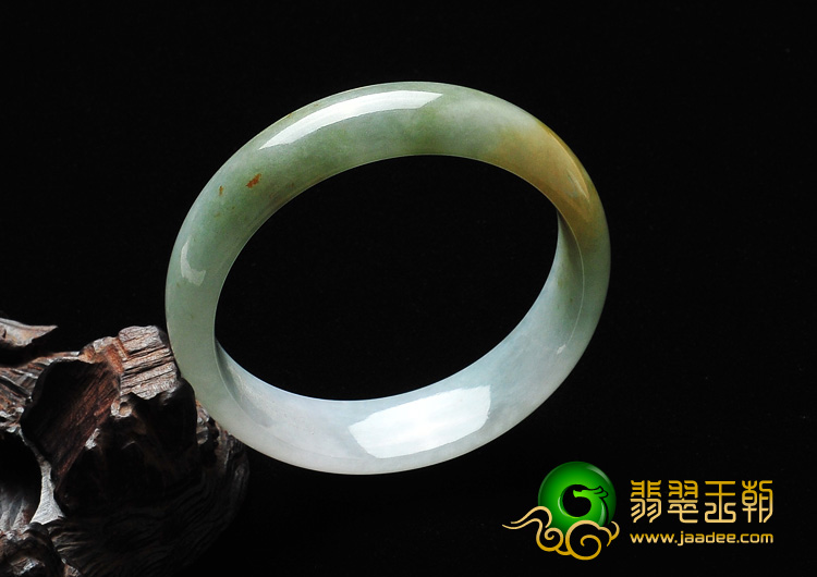 糯冰种晴水带黄翡缅甸翡翠A货手镯（59.2mm）