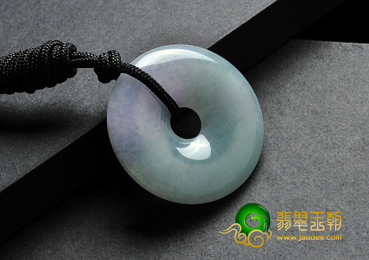 糯冰种春带彩缅甸翡翠A货平安扣挂件