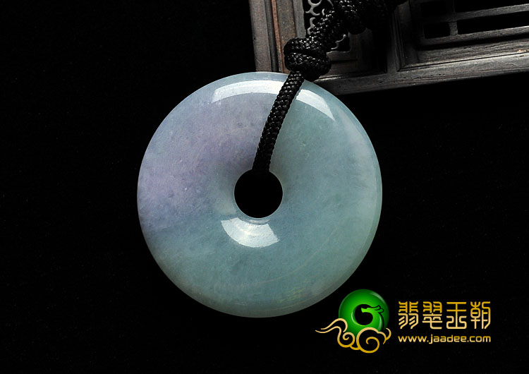 糯冰种春带彩缅甸翡翠A货平安扣挂件