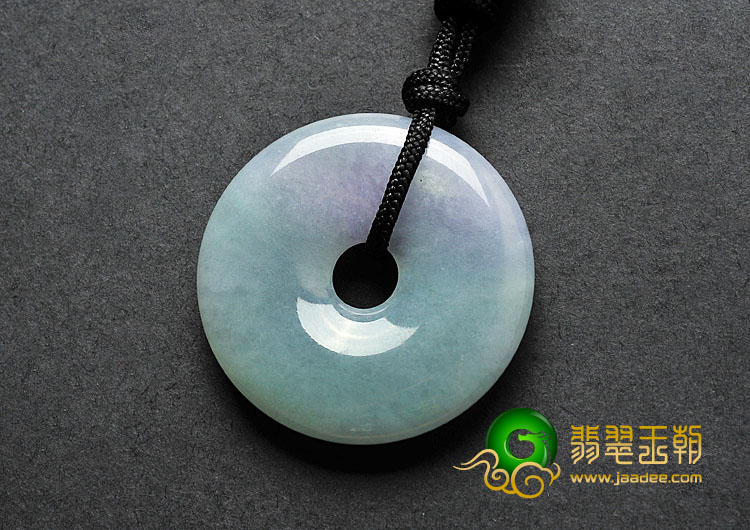 糯冰种春带彩缅甸翡翠A货平安扣挂件