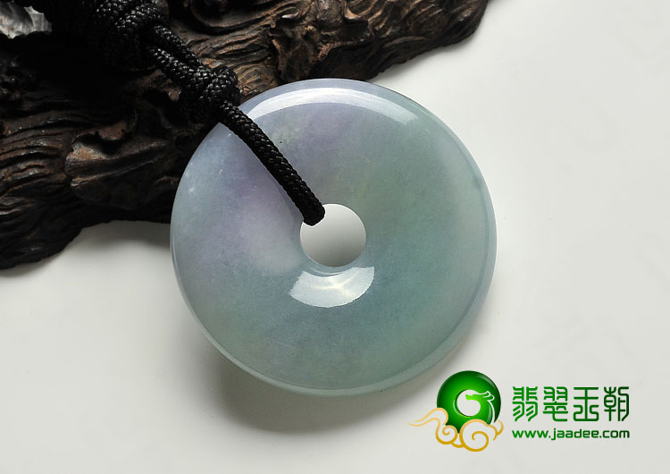 糯冰种春带彩缅甸翡翠A货平安扣挂件