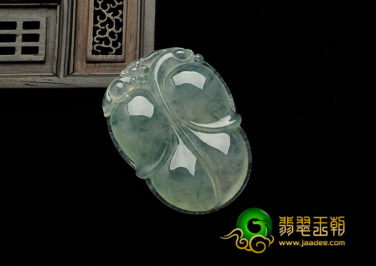 冰种飘花缅甸翡翠A货叶子挂件