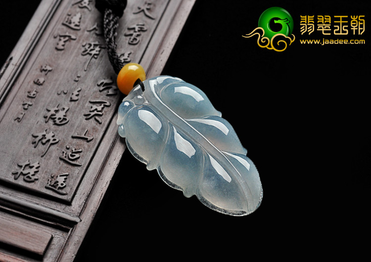 冰种晴水缅甸翡翠A货叶子挂件
