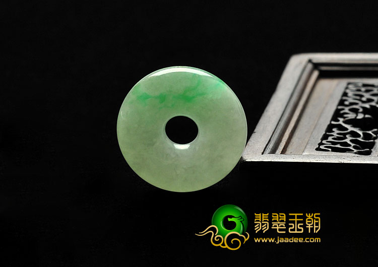 糯冰种飘翠缅甸翡翠A货平安扣挂件