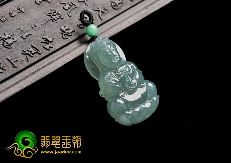 冰种晴水缅甸翡翠A货观音挂件