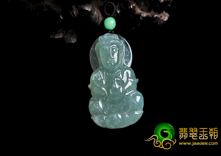 冰种晴水缅甸翡翠A货观音挂件