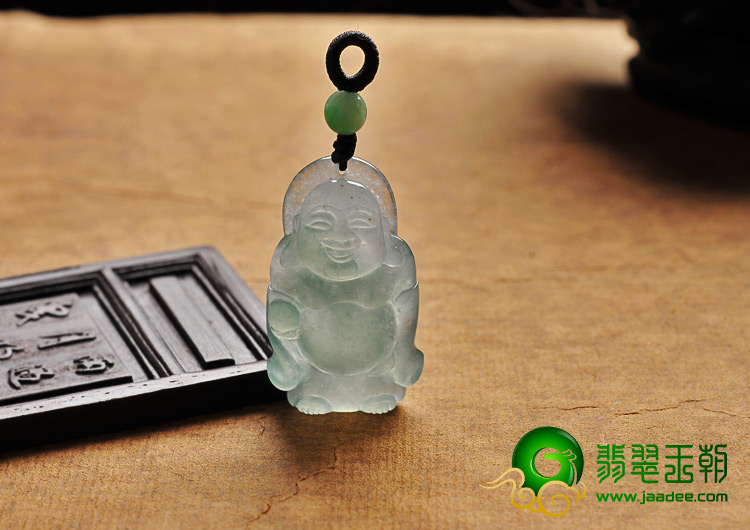 冰种晴水缅甸翡翠A货玉佛挂件