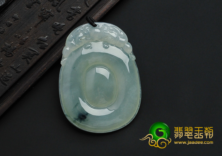 冰种飘花缅甸翡翠A货福在眼前挂件
