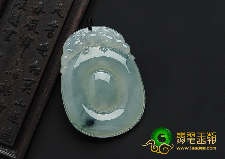 冰种飘花缅甸翡翠A货福在眼前挂件