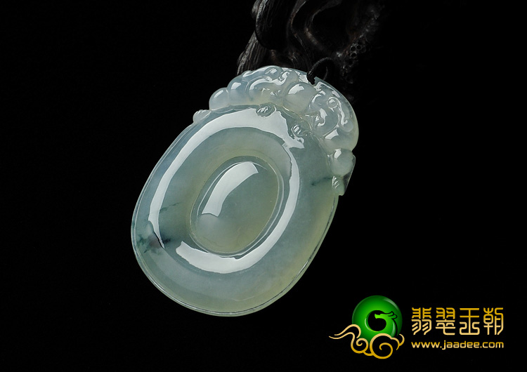 冰种飘花缅甸翡翠A货福在眼前挂件