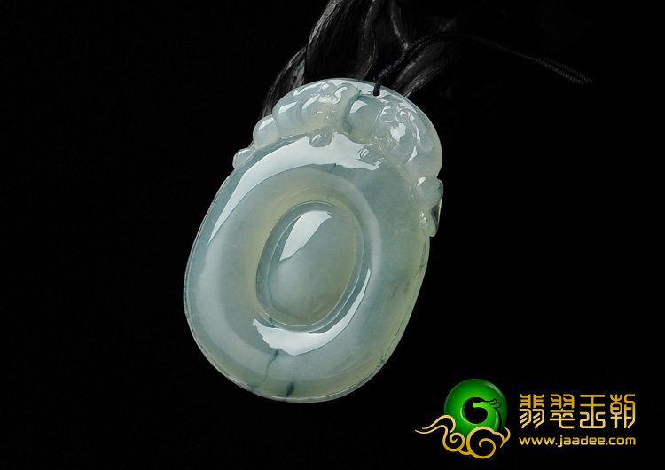 冰种飘花缅甸翡翠A货福在眼前挂件