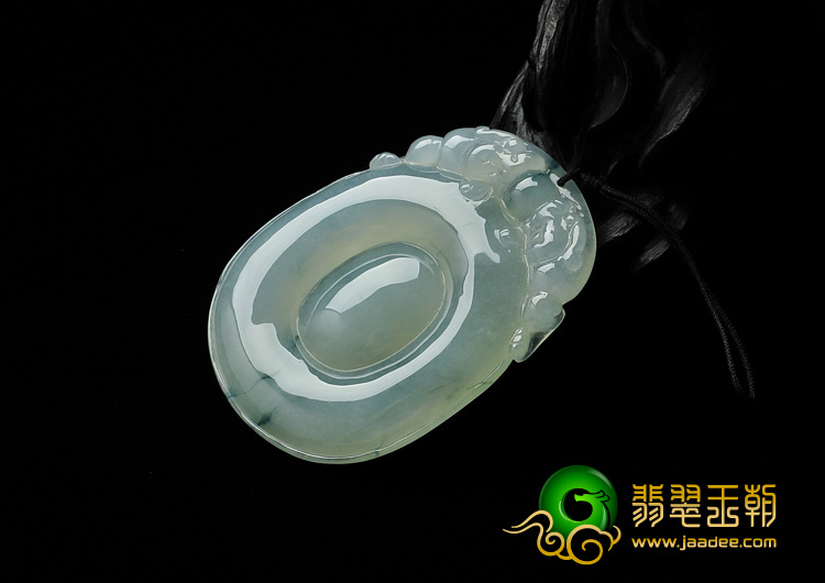 冰种飘花缅甸翡翠A货福在眼前挂件