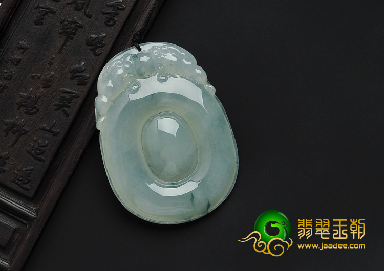 冰种飘花缅甸翡翠A货福在眼前挂件