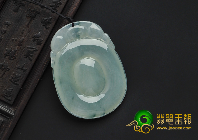 冰种飘花缅甸翡翠A货福在眼前挂件