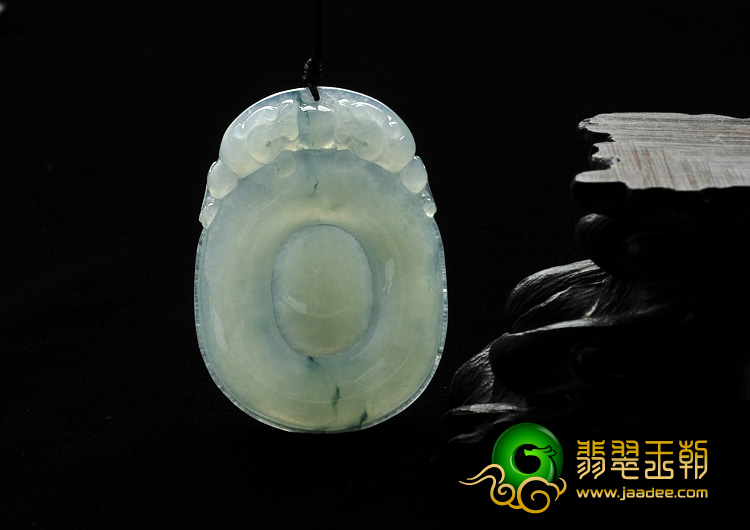 冰种飘花缅甸翡翠A货福在眼前挂件